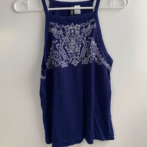 High Neck Navy Tank Top
